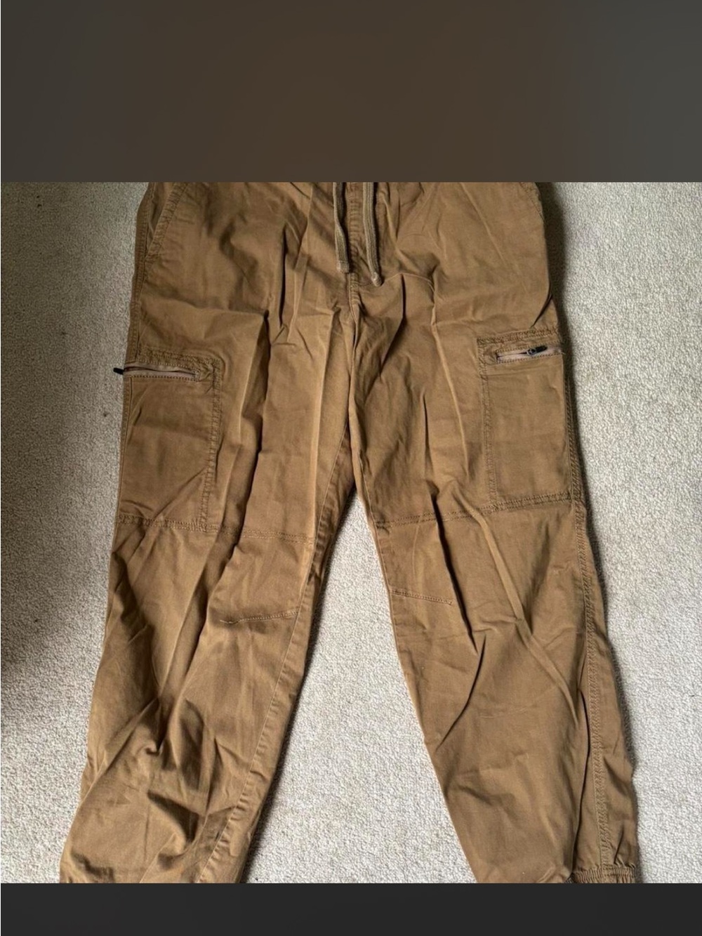 Sonoma Tan Cargo Pants with Zip Pockets